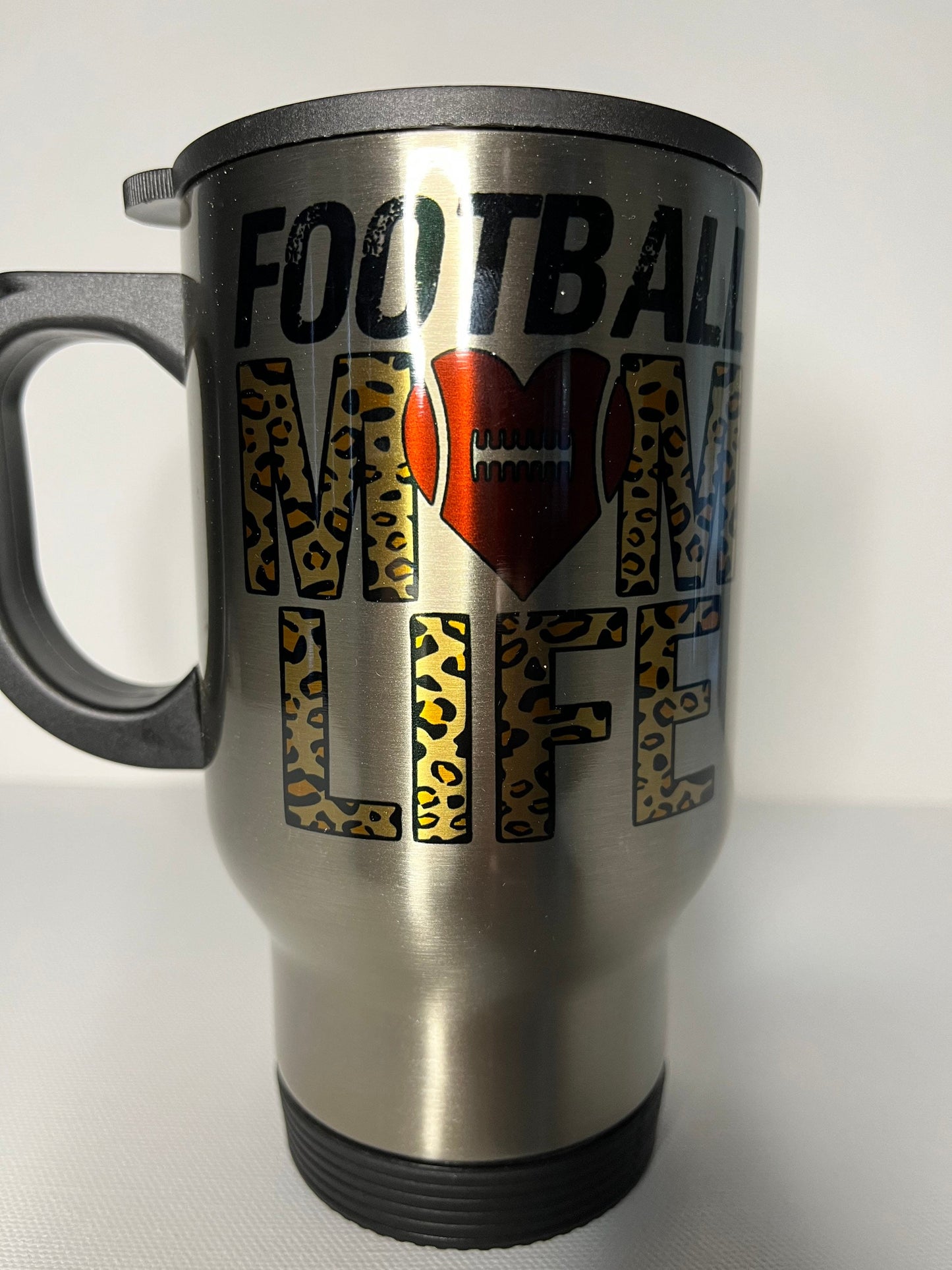 Football Mom Life 14oz Stainless Steel Travel Mug