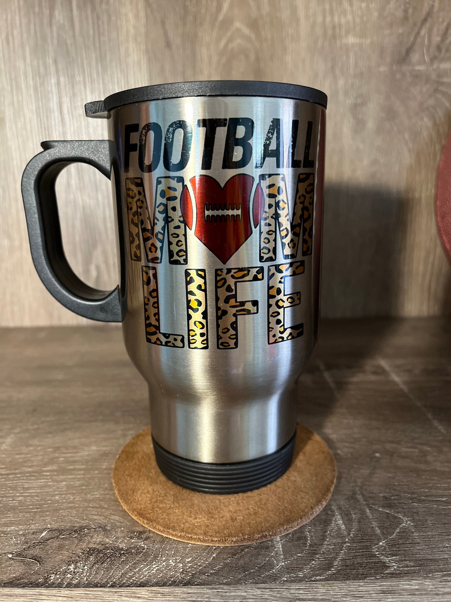 Football Mom Life 14oz Stainless Steel Travel Mug