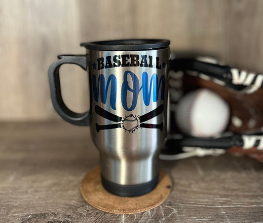 Baseball Mom 14oz Stainless Steel Travel Mug
