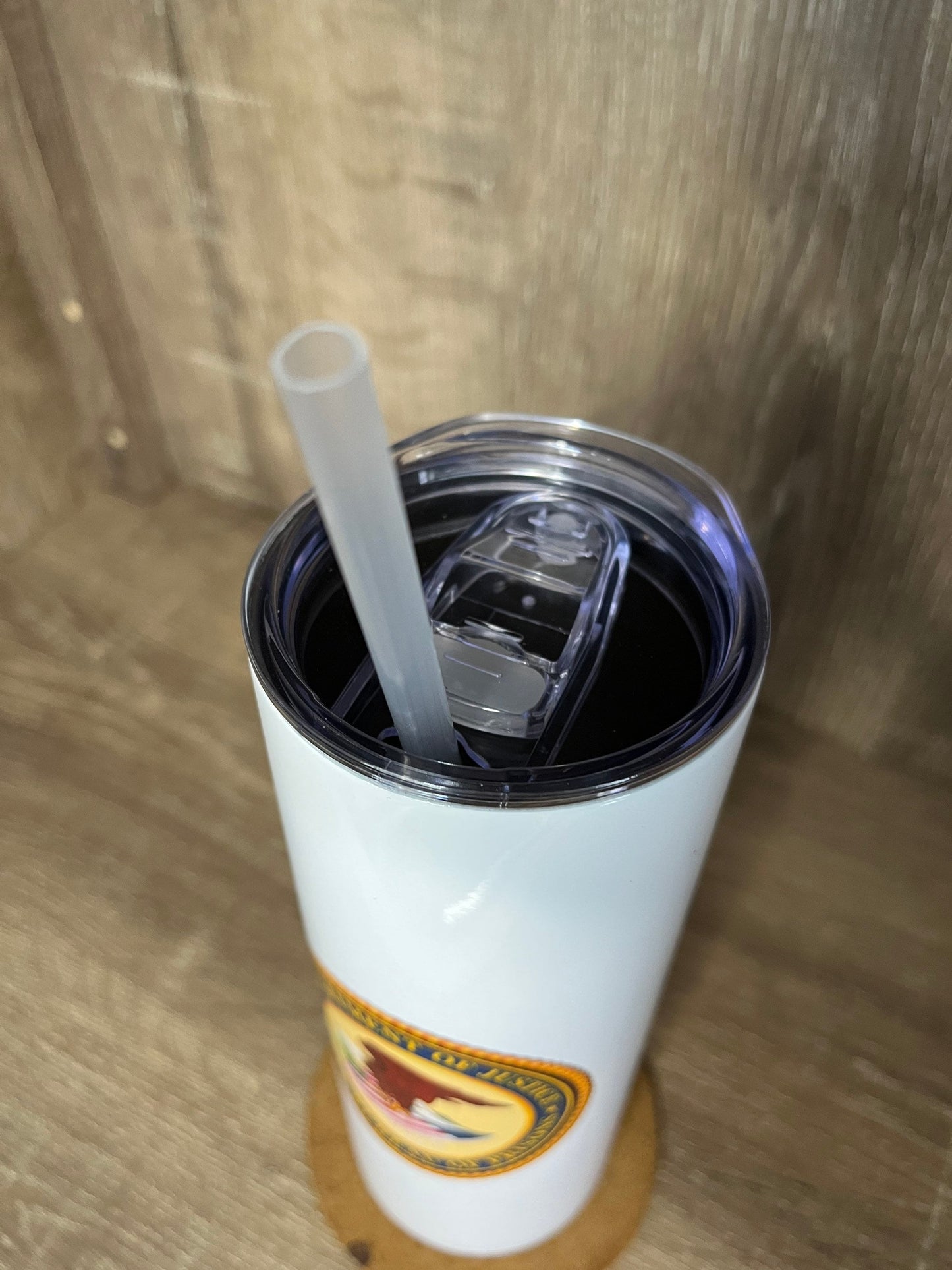 Federal Bureau of Prisons Skinny Tumbler with Straw