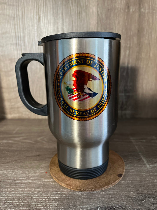 Federal Bureau of Prisons 14oz Stainless Steel Travel Mug